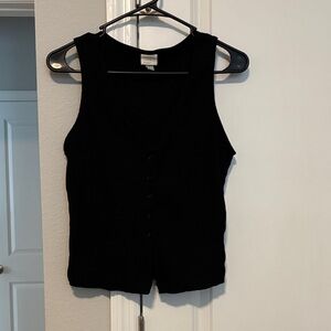 a new day Black Ribbed Tank Top